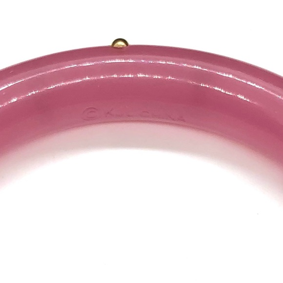 Vintage Pink Lucite KENNETH LANE Bangle Bracelet - Picture 8 of 15